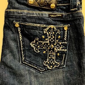 Miss Me Bootcut Jeans Sz 30 Rhinestone Stud Embellished Cross Pockets